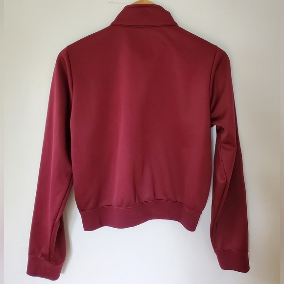 Dickies Burgundy Cropped Zip-Up Track Jacket (Medium) - Picture 6 of 8